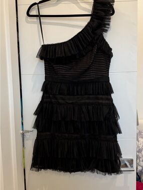 BCBGMaxAzria Black One-Shoulder Ruffled LBD - NWT - Original price $469